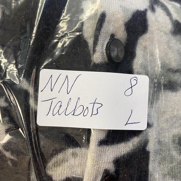 Talbots Merino Wool Cardigan Sweater Women Large Gray Dark Moody Floral Romantic - Picture 11 of 11